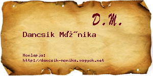 Dancsik Mónika névjegykártya